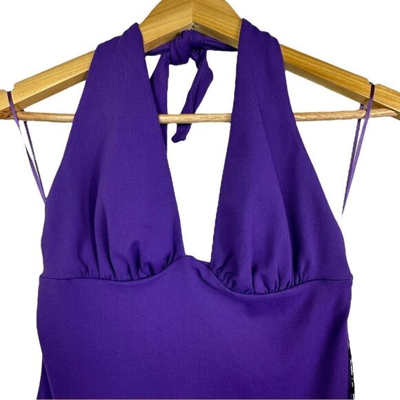 Susana Monaco Gathered Halter Mini Dress Purple NWT S - Picture 7 of 9